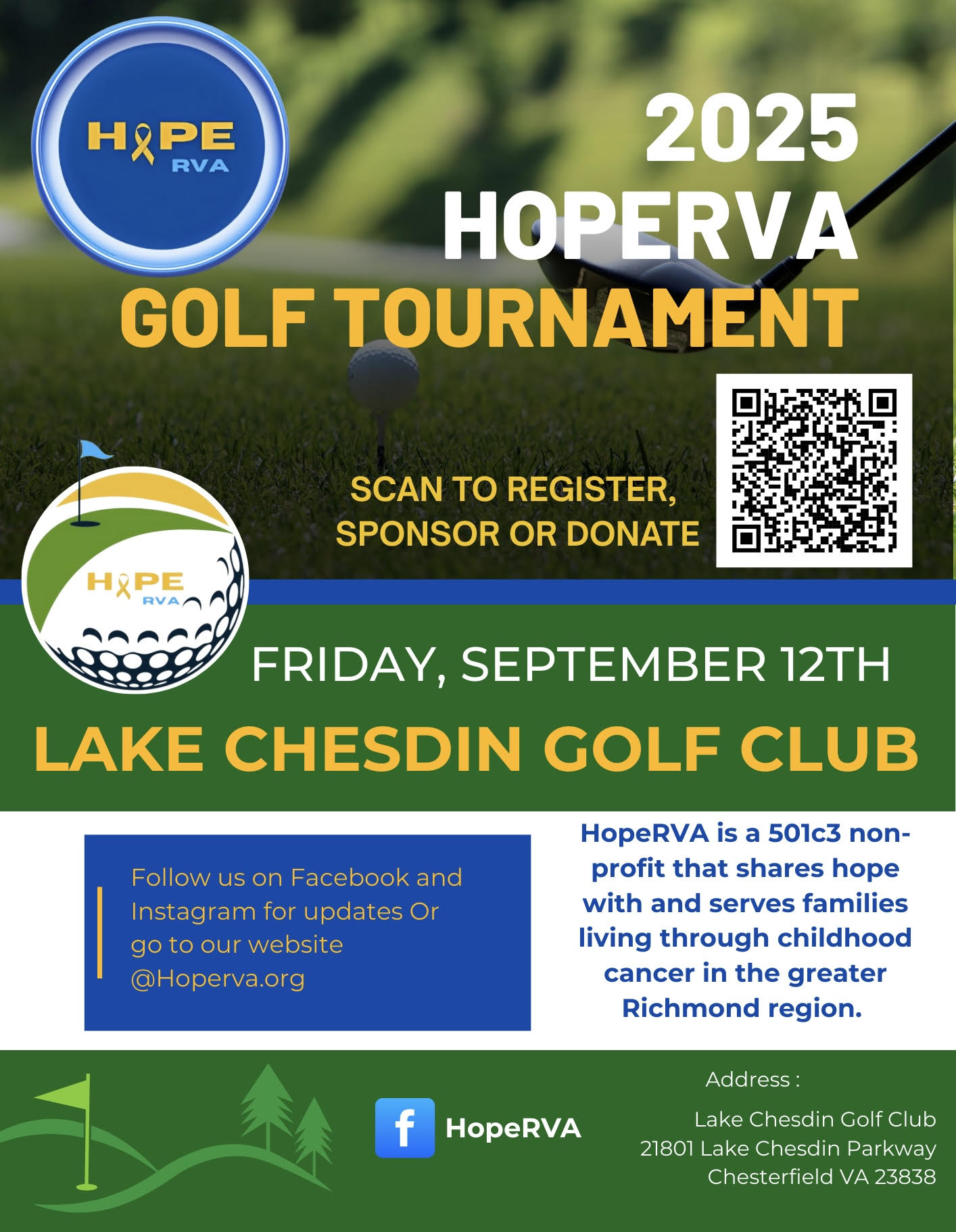 2025 HopeRVA Golf Tournament Flyer 2025 HopeRVA Golf Tournament Flyer